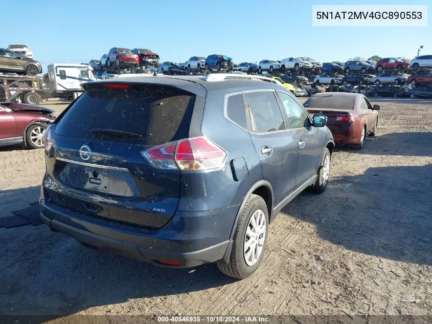 2016 Nissan Rogue S VIN: 5N1AT2MV4GC890553 Lot: 40546935