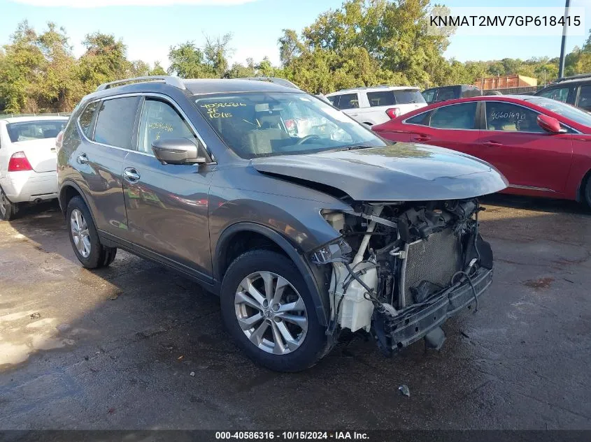 2016 Nissan Rogue Sv VIN: KNMAT2MV7GP618415 Lot: 40586316