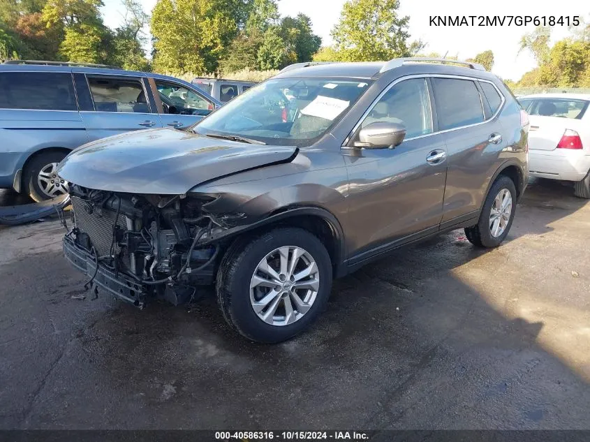 2016 Nissan Rogue Sv VIN: KNMAT2MV7GP618415 Lot: 40586316