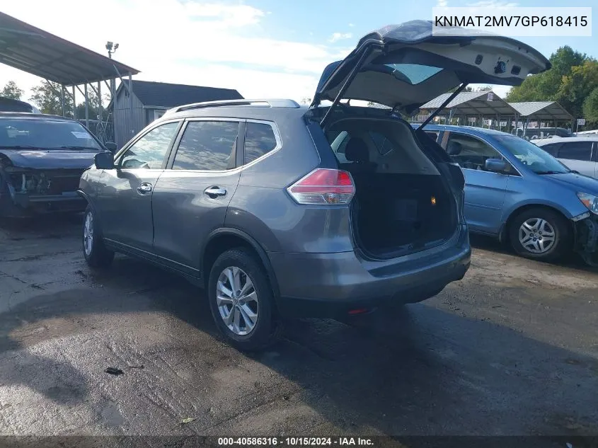 KNMAT2MV7GP618415 2016 Nissan Rogue Sv