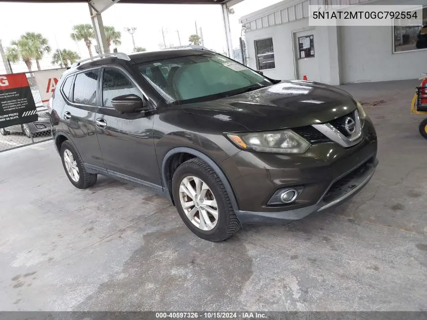 5N1AT2MT0GC792554 2016 Nissan Rogue Sv