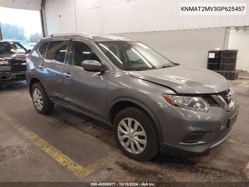 2016 Nissan Rogue S VIN: KNMAT2MV3GP625457 Lot: 40598977