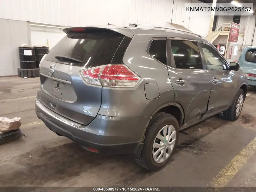 2016 Nissan Rogue S VIN: KNMAT2MV3GP625457 Lot: 40598977