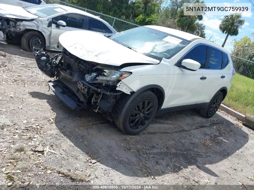 2016 Nissan Rogue S/Sl/Sv VIN: 5N1AT2MT9GC759939 Lot: 40615503