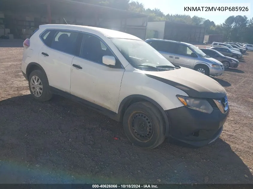 KNMAT2MV4GP685926 2016 Nissan Rogue S/Sl/Sv