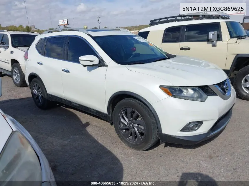 2016 Nissan Rogue Sl VIN: 5N1AT2MTXGC869625 Lot: 40665633