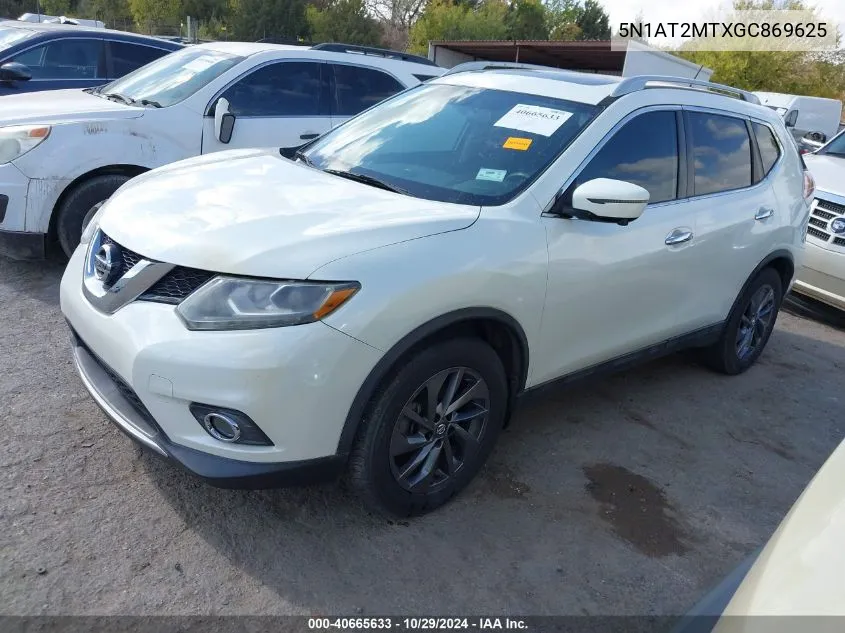 2016 Nissan Rogue Sl VIN: 5N1AT2MTXGC869625 Lot: 40665633