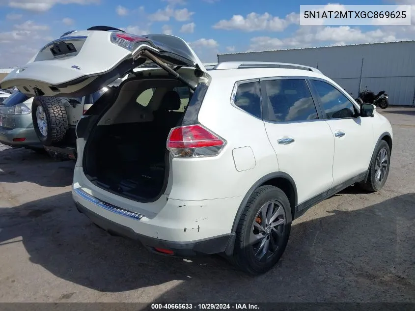 2016 Nissan Rogue Sl VIN: 5N1AT2MTXGC869625 Lot: 40665633