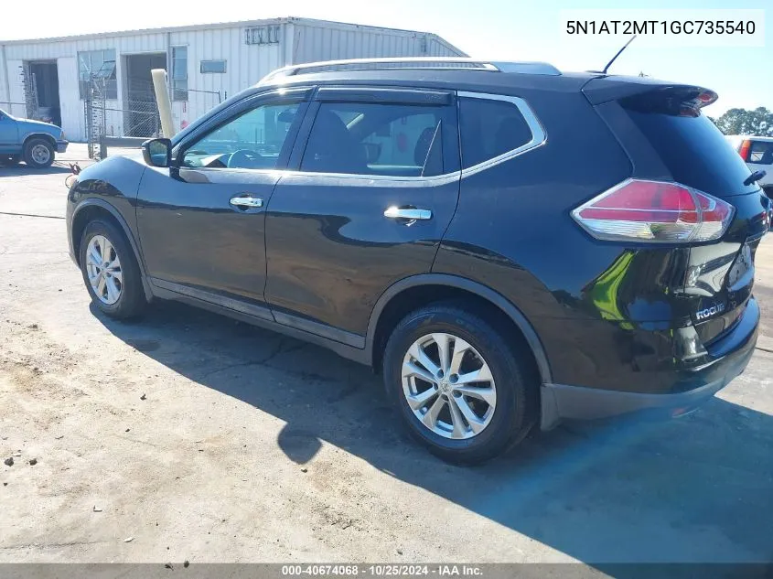 5N1AT2MT1GC735540 2016 Nissan Rogue S/Sl/Sv