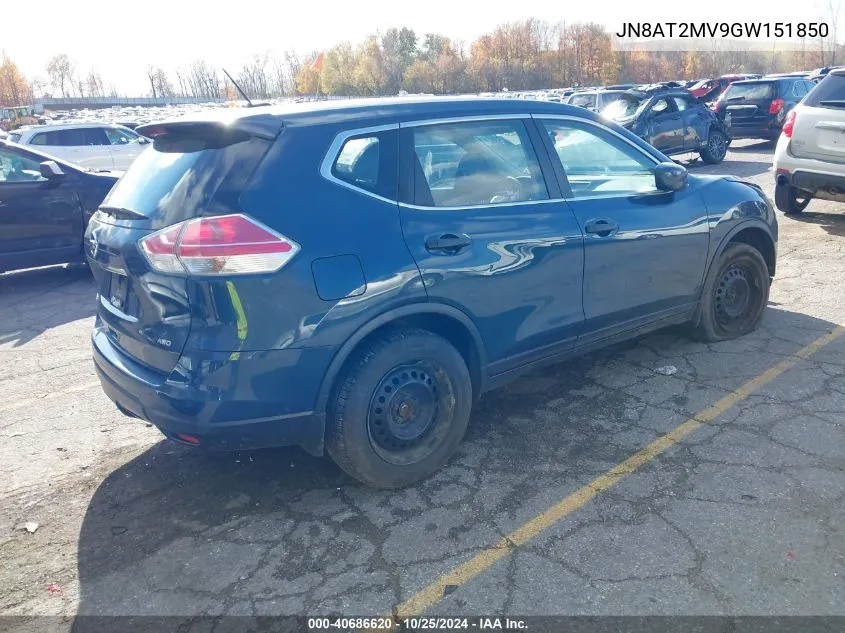 2016 Nissan Rogue S VIN: JN8AT2MV9GW151850 Lot: 40686620