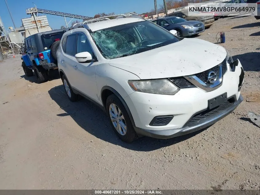 2016 Nissan Rogue Sv VIN: KNMAT2MV8GP664979 Lot: 40687201