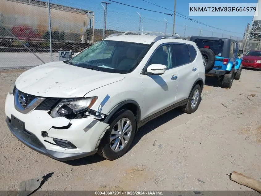 2016 Nissan Rogue Sv VIN: KNMAT2MV8GP664979 Lot: 40687201