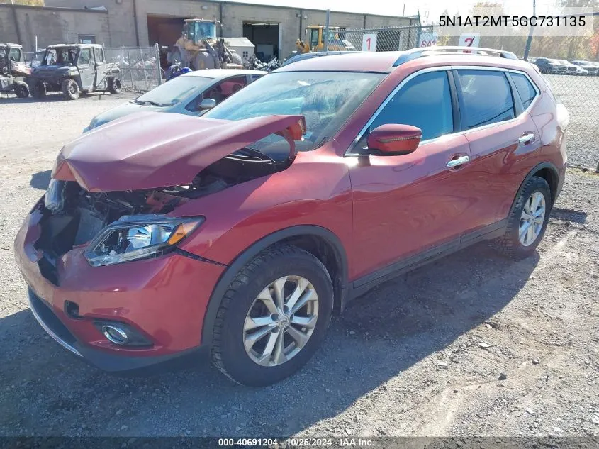 5N1AT2MT5GC731135 2016 Nissan Rogue S/Sl/Sv