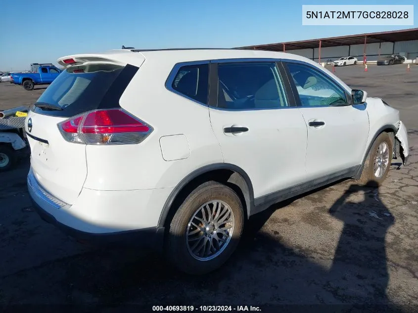 2016 Nissan Rogue S VIN: 5N1AT2MT7GC828028 Lot: 40693819