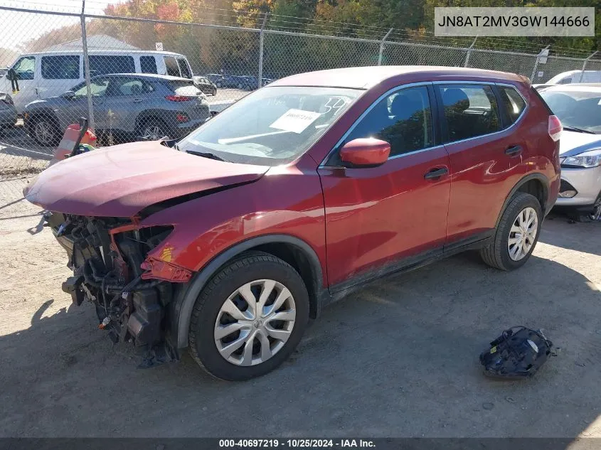 2016 Nissan Rogue S VIN: JN8AT2MV3GW144666 Lot: 40697219