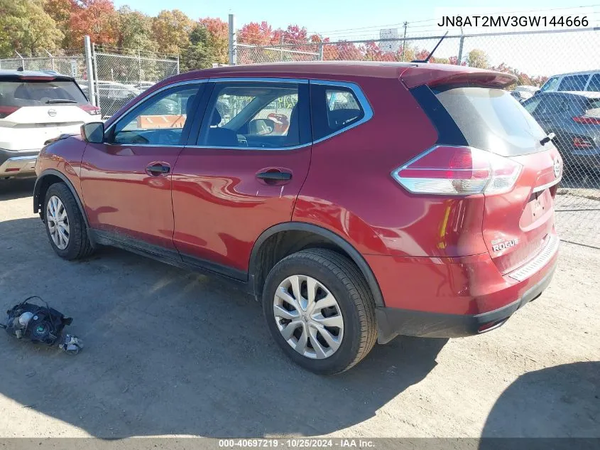 2016 Nissan Rogue S VIN: JN8AT2MV3GW144666 Lot: 40697219