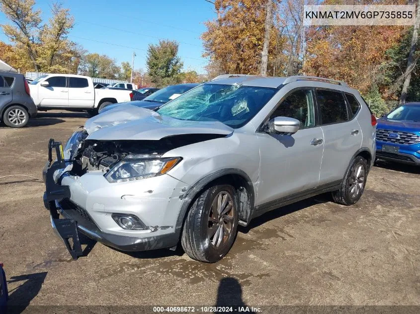 2016 Nissan Rogue Sl VIN: KNMAT2MV6GP735855 Lot: 40698672