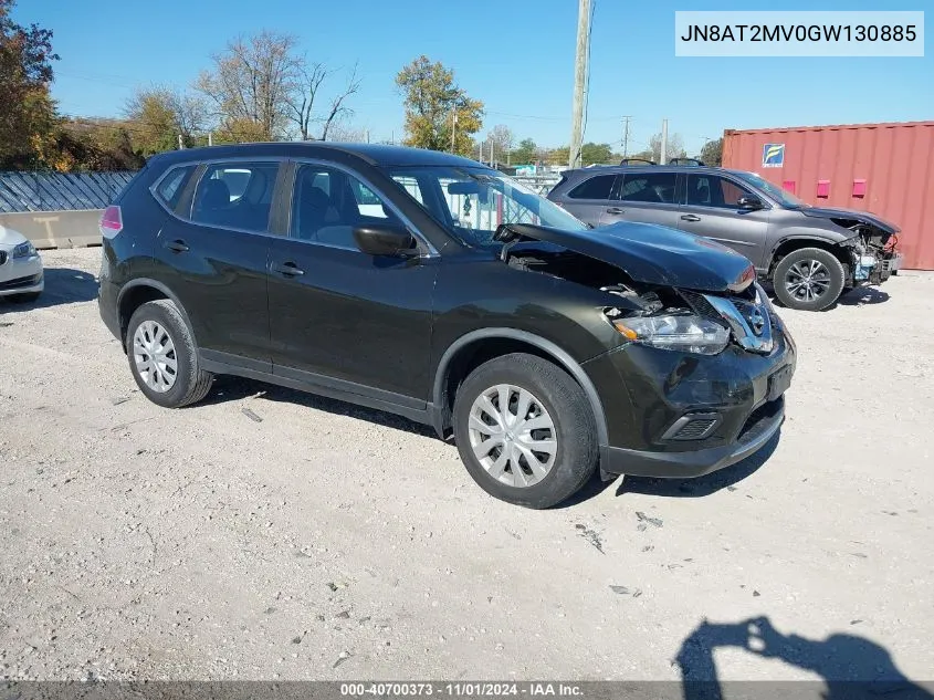 2016 Nissan Rogue S VIN: JN8AT2MV0GW130885 Lot: 40700373