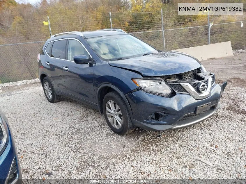 2016 Nissan Rogue Sv VIN: KNMAT2MV1GP619382 Lot: 40705736