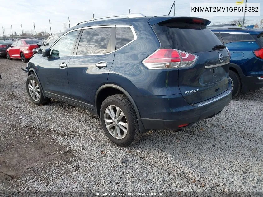 2016 Nissan Rogue Sv VIN: KNMAT2MV1GP619382 Lot: 40705736