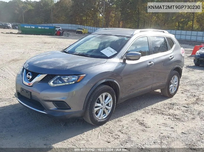 2016 Nissan Rogue Sv VIN: KNMAT2MT9GP730230 Lot: 40710042