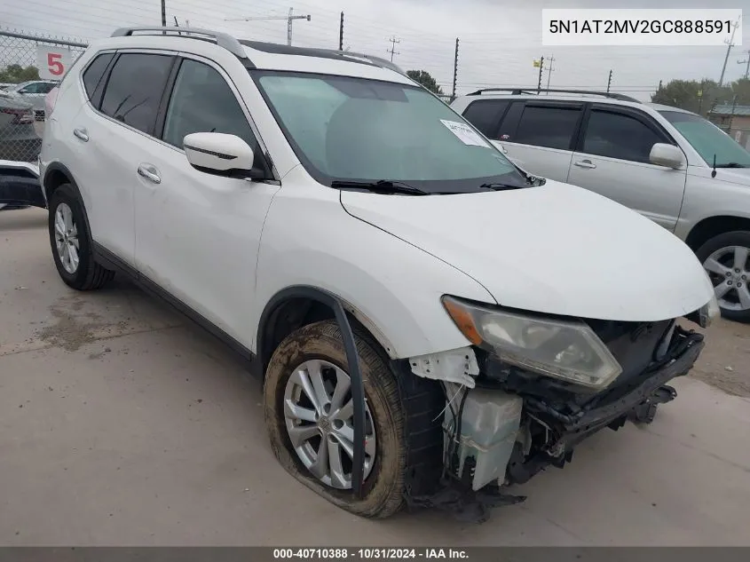 2016 Nissan Rogue Sv VIN: 5N1AT2MV2GC888591 Lot: 40710388