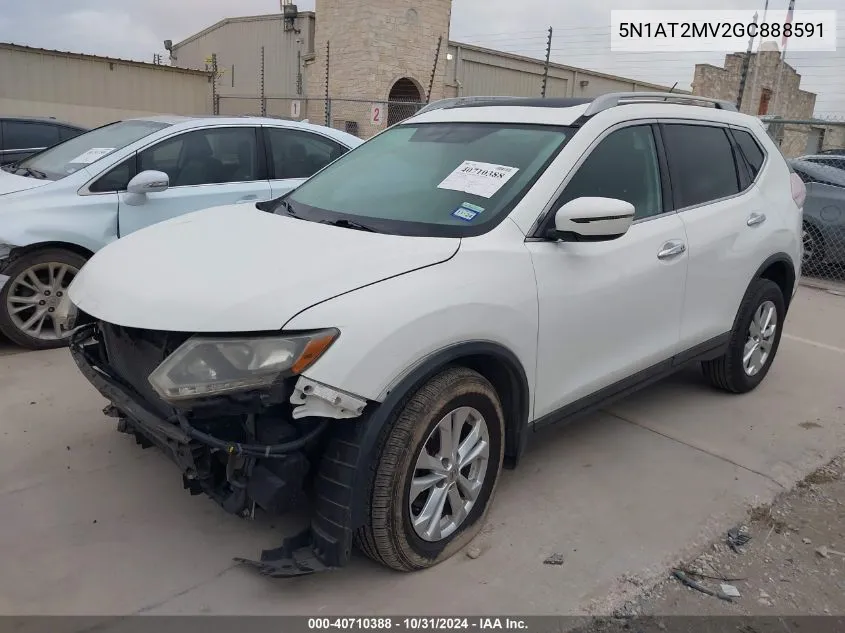 2016 Nissan Rogue Sv VIN: 5N1AT2MV2GC888591 Lot: 40710388