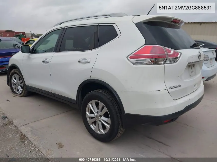 2016 Nissan Rogue Sv VIN: 5N1AT2MV2GC888591 Lot: 40710388