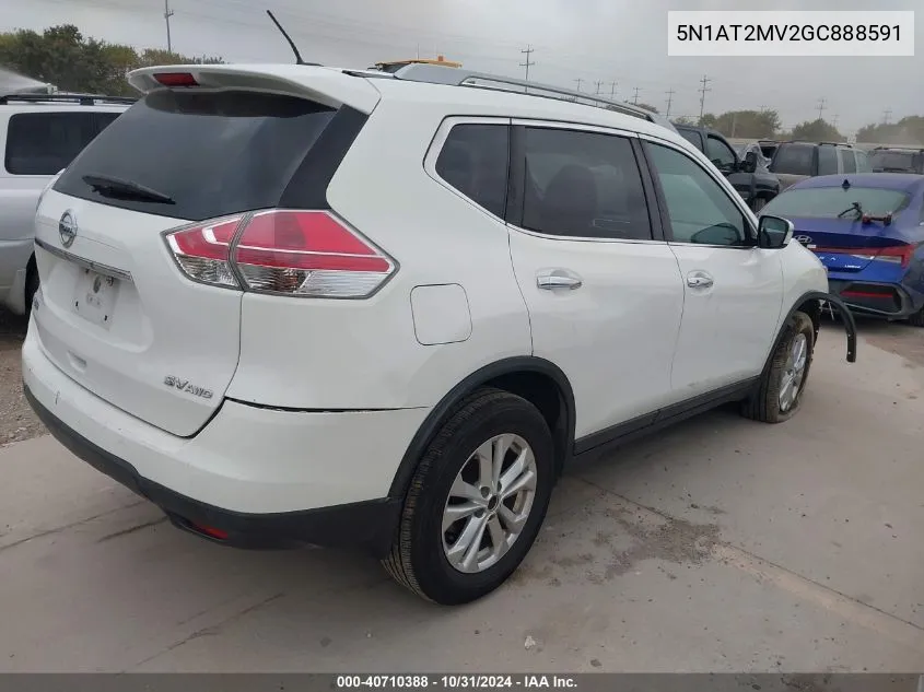 2016 Nissan Rogue Sv VIN: 5N1AT2MV2GC888591 Lot: 40710388