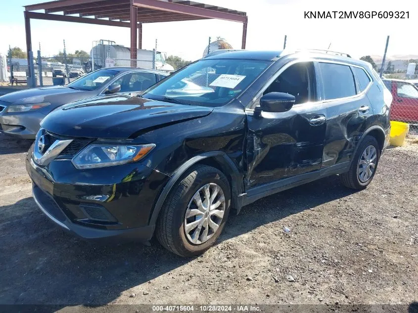 2016 Nissan Rogue S VIN: KNMAT2MV8GP609321 Lot: 40715604