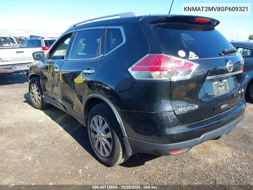 2016 Nissan Rogue S VIN: KNMAT2MV8GP609321 Lot: 40715604