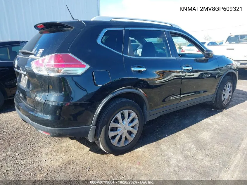 2016 Nissan Rogue S VIN: KNMAT2MV8GP609321 Lot: 40715604