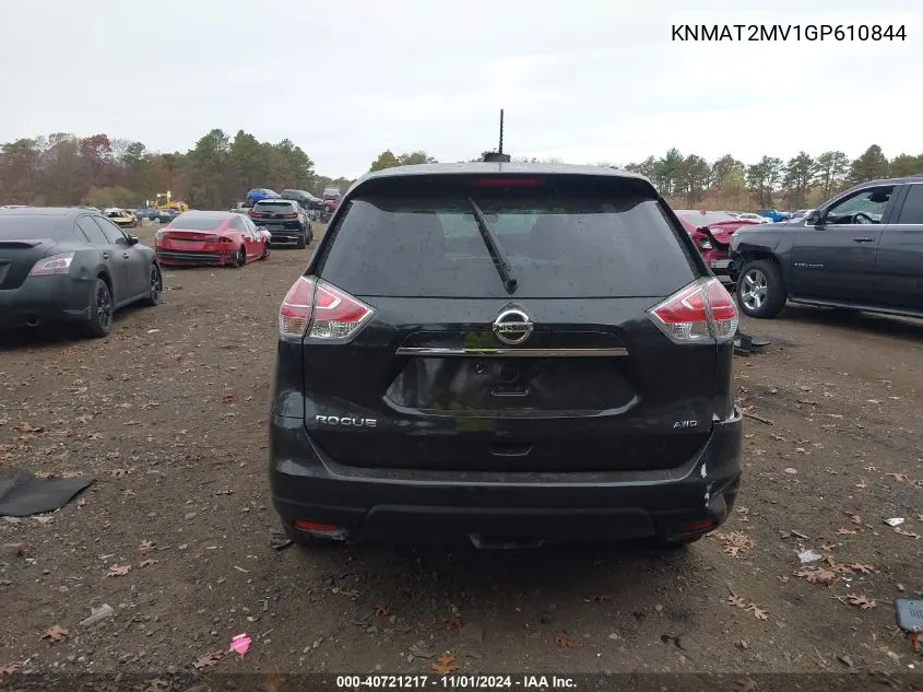 2016 Nissan Rogue S VIN: KNMAT2MV1GP610844 Lot: 40721217