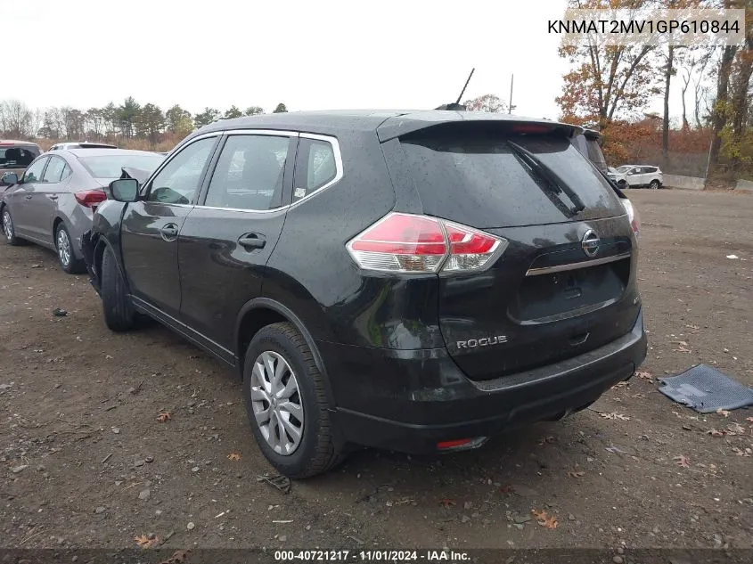 2016 Nissan Rogue S VIN: KNMAT2MV1GP610844 Lot: 40721217