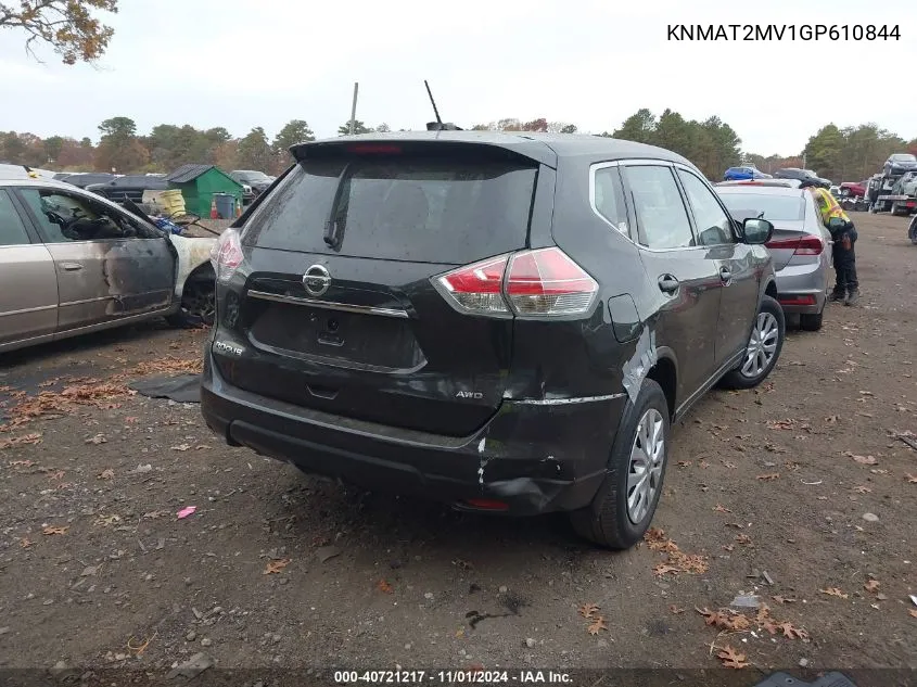 2016 Nissan Rogue S VIN: KNMAT2MV1GP610844 Lot: 40721217