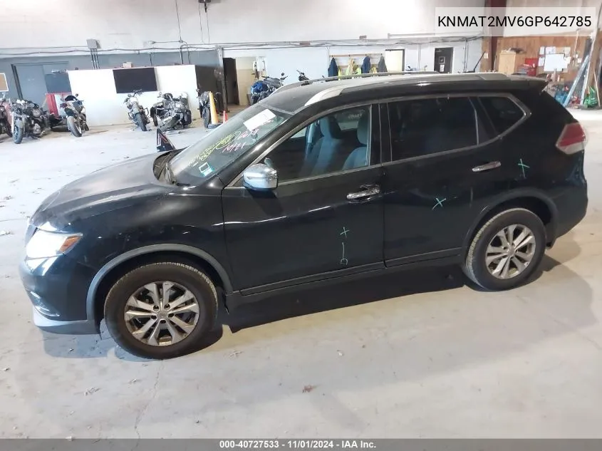 2016 Nissan Rogue Sv VIN: KNMAT2MV6GP642785 Lot: 40727533