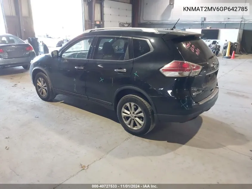 2016 Nissan Rogue Sv VIN: KNMAT2MV6GP642785 Lot: 40727533