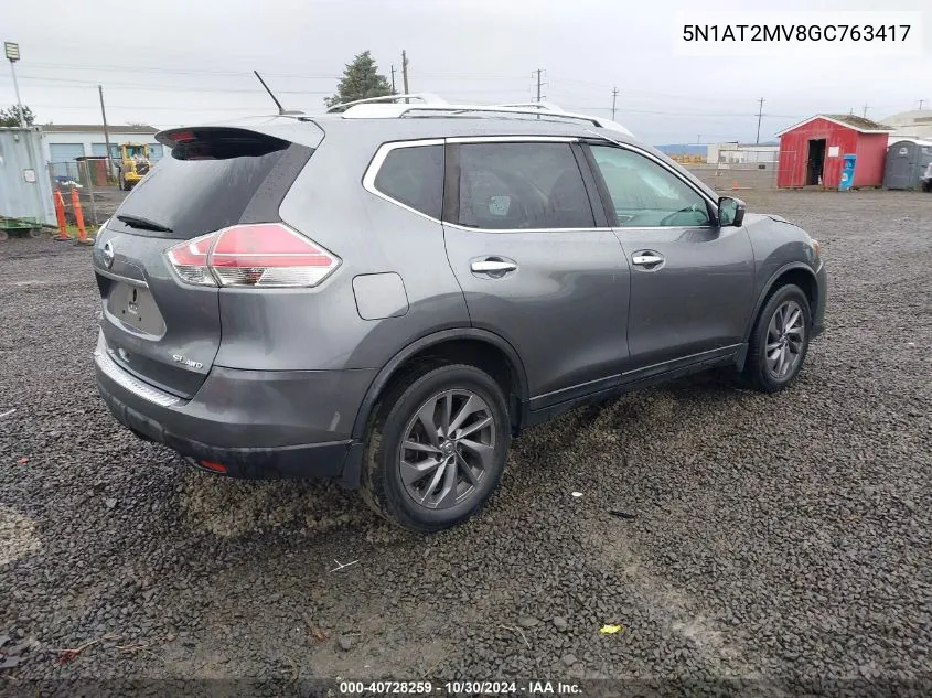 2016 Nissan Rogue Sl VIN: 5N1AT2MV8GC763417 Lot: 40728259