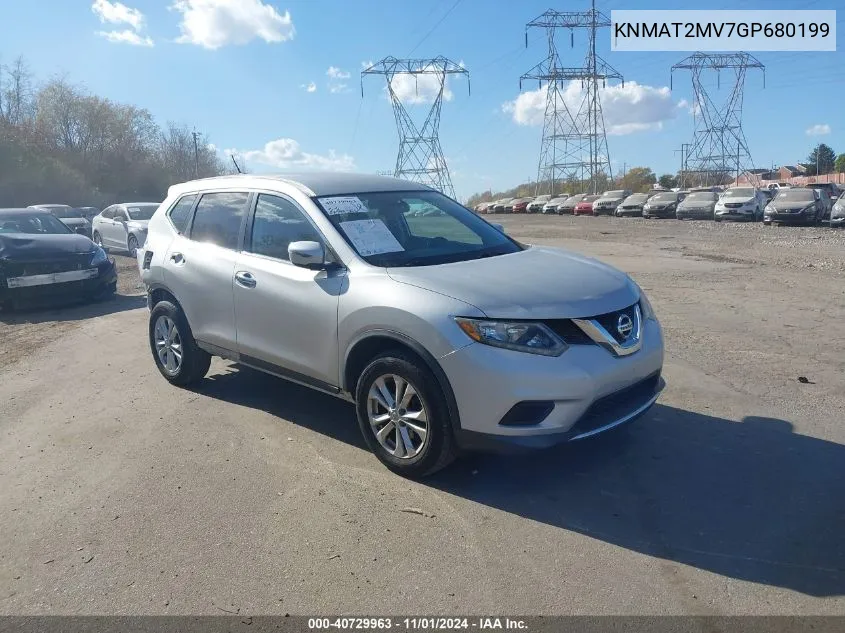 2016 Nissan Rogue Sv VIN: KNMAT2MV7GP680199 Lot: 40729963