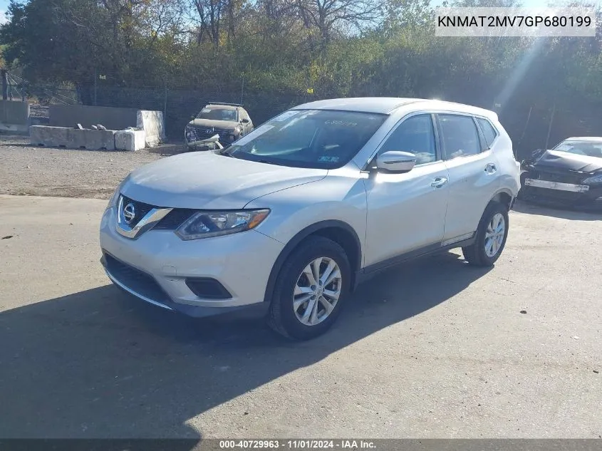 2016 Nissan Rogue Sv VIN: KNMAT2MV7GP680199 Lot: 40729963