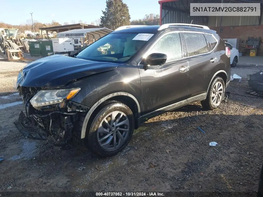 2016 Nissan Rogue Sl VIN: 5N1AT2MV2GC882791 Lot: 40737052