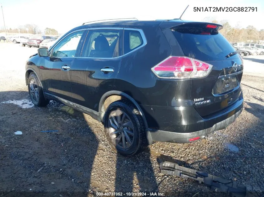 2016 Nissan Rogue Sl VIN: 5N1AT2MV2GC882791 Lot: 40737052