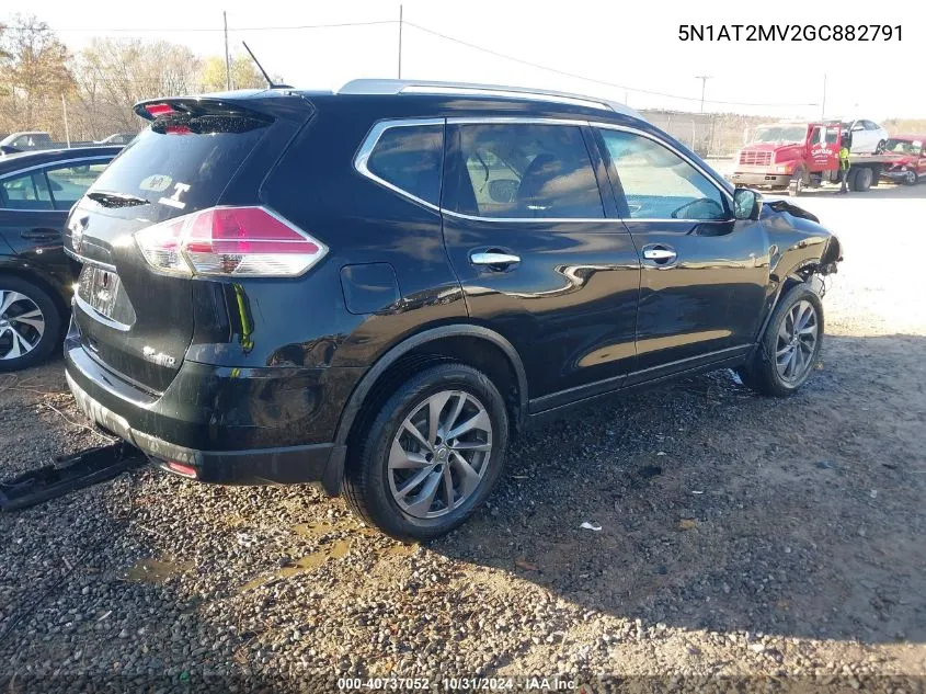 2016 Nissan Rogue Sl VIN: 5N1AT2MV2GC882791 Lot: 40737052