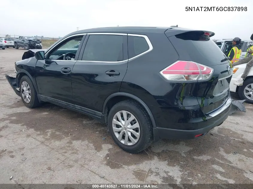 2016 Nissan Rogue S VIN: 5N1AT2MT6GC837898 Lot: 40743527