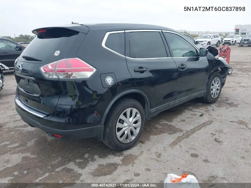 2016 Nissan Rogue S VIN: 5N1AT2MT6GC837898 Lot: 40743527