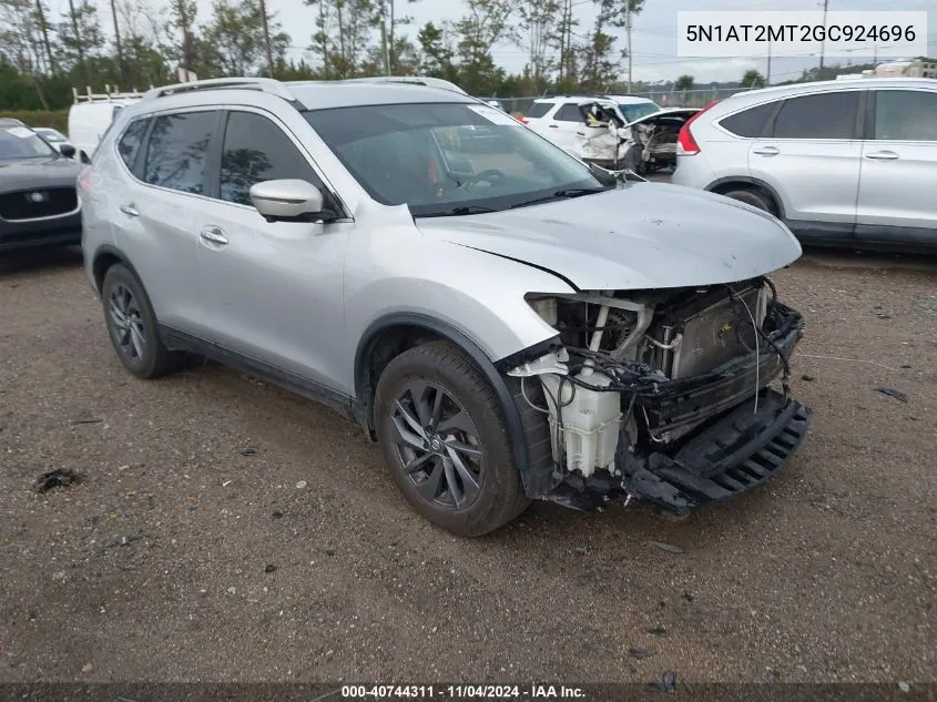 2016 Nissan Rogue S/Sl/Sv VIN: 5N1AT2MT2GC924696 Lot: 40744311