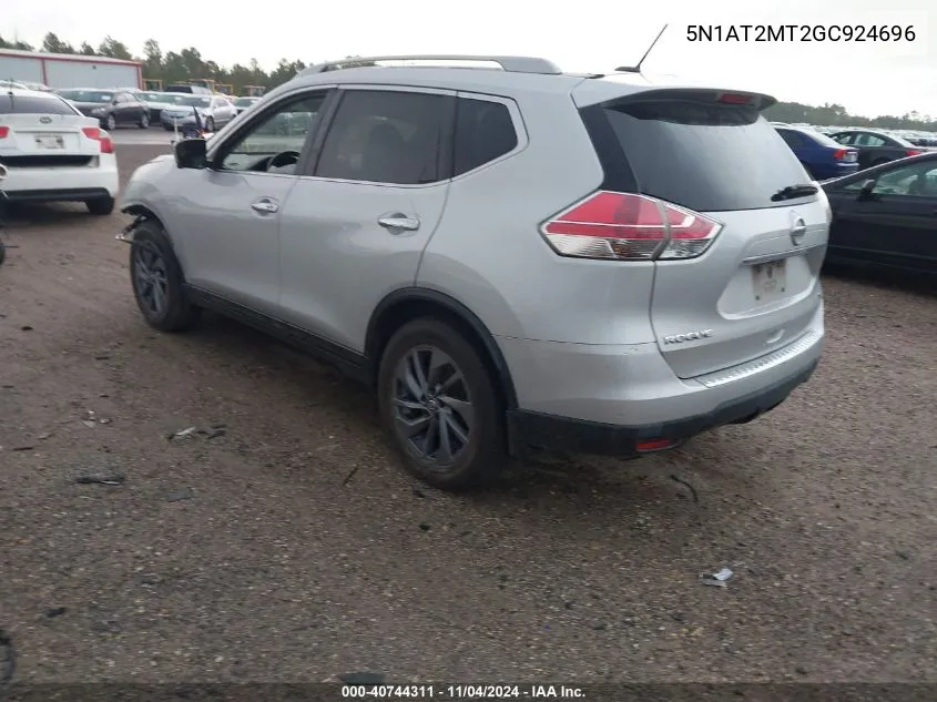 2016 Nissan Rogue S/Sl/Sv VIN: 5N1AT2MT2GC924696 Lot: 40744311