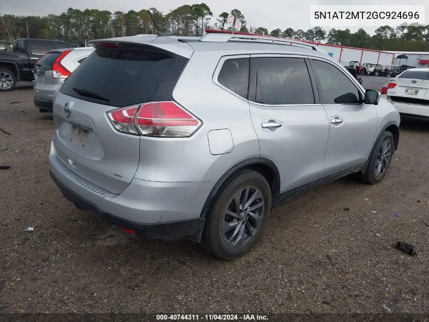 2016 Nissan Rogue S/Sl/Sv VIN: 5N1AT2MT2GC924696 Lot: 40744311