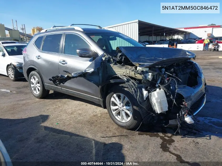 2016 Nissan Rogue Sv VIN: 5N1AT2MM5GC846472 Lot: 40744644