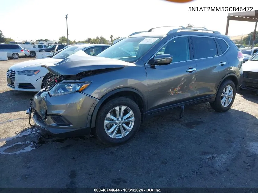 2016 Nissan Rogue Sv VIN: 5N1AT2MM5GC846472 Lot: 40744644